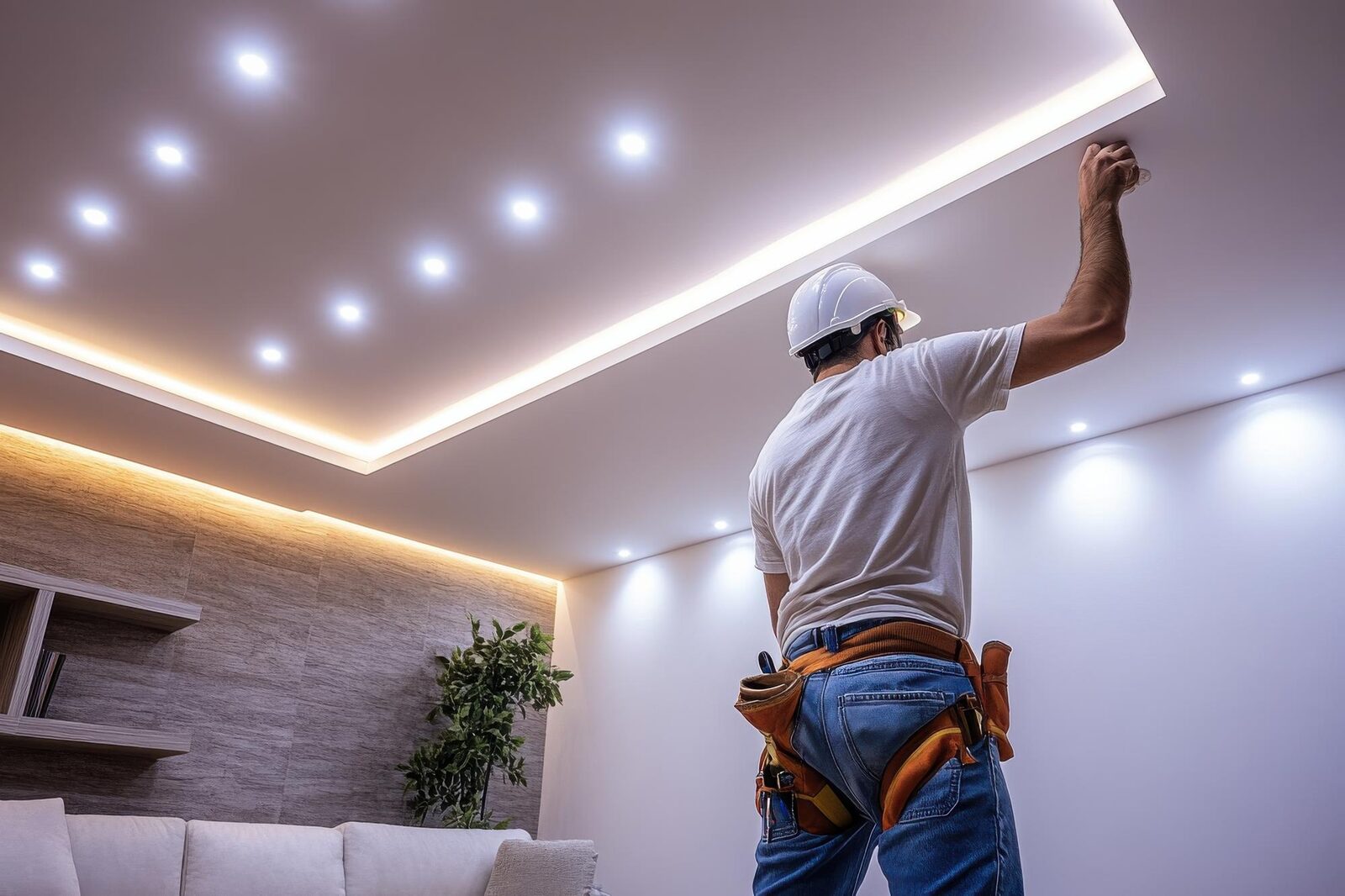 Electrician working in an Orange County home — PatriotFix
