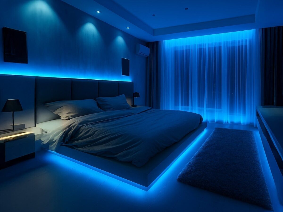 Bedroom — lighting installed by PatriotFix in Orange County